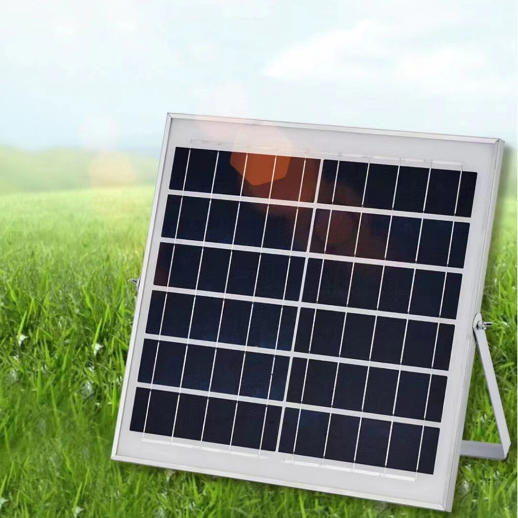 High-efficiency solar panel for powering outdoor COB LED strip lights.