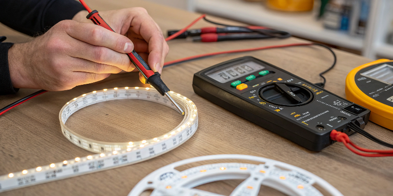 Testing LED strip light with a multimeter