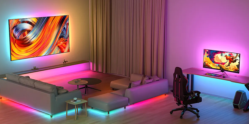 RGB LED strip lights for smart room lighting