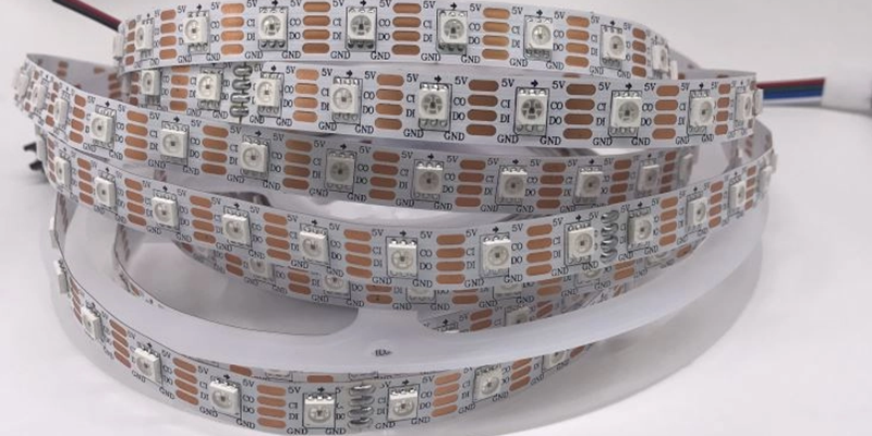 High density addressable LED strip on reel