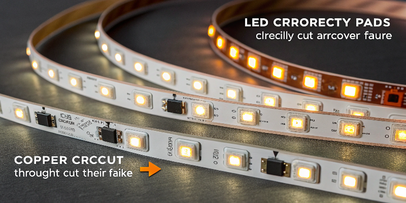 Comparison of LED strip lights with different circuit designs