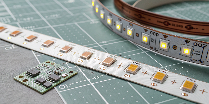 LED strip and board LED strip and circuit board with yellow LEDs