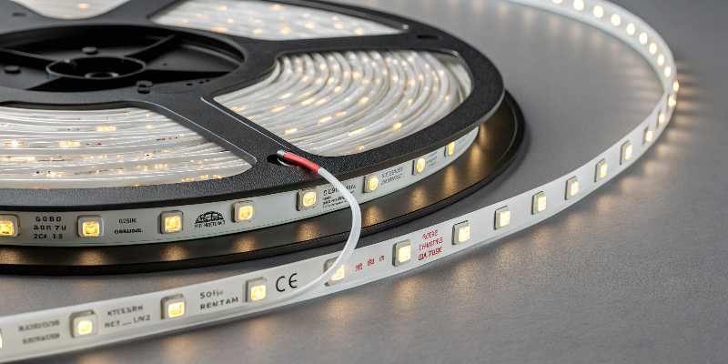 close-up of led strip reel
