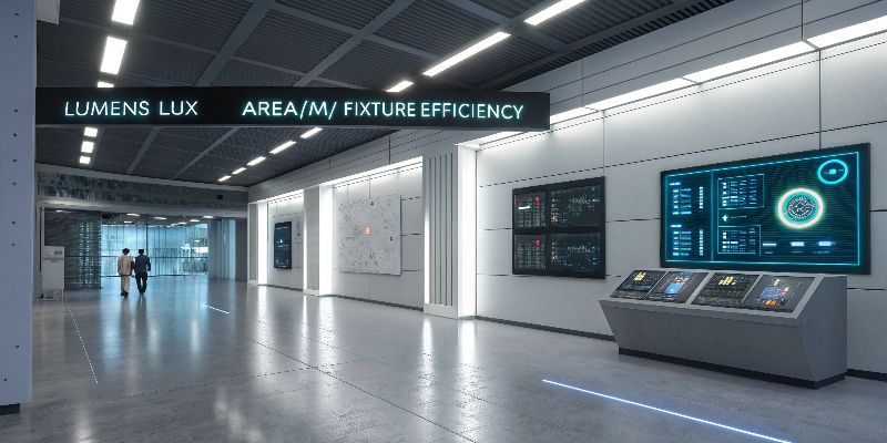LED Lighting Efficiency Modern facility with high-efficiency LED lighting and digital displays