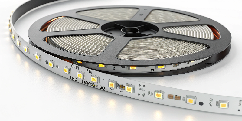 LED strip light roll with warm white illumination