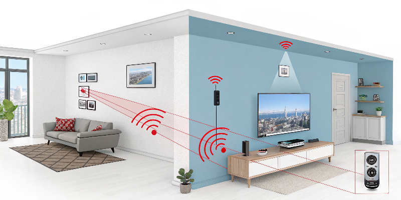 Smart lighting control Smart LED controller system in modern living room