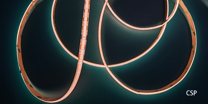 CSP LED strip with glowing effect