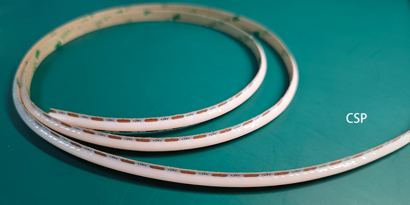 CSP LED strip light with silicone coating