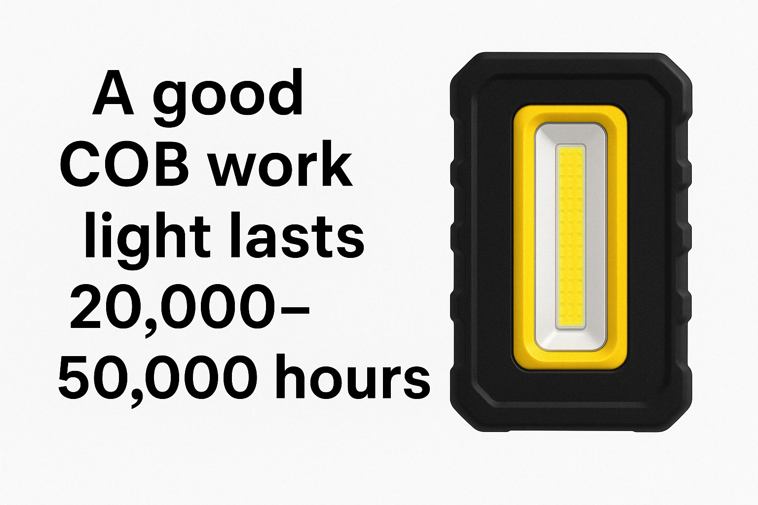 COB work light lifespan info graphic