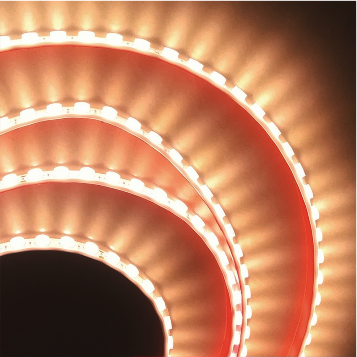 IP68-rated PU-coated wall washer LED strip emitting a soft, diffuse light with a smooth glow around the edges