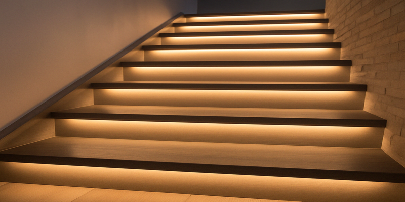 warm led strip lights for staircase lighting