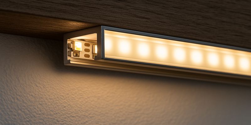 cob led strip installed in aluminum profile