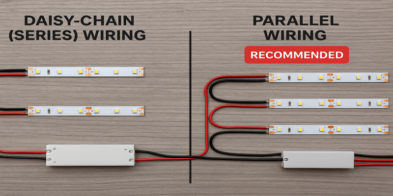 Wiring comparison led strip parallel wiring recommended over series