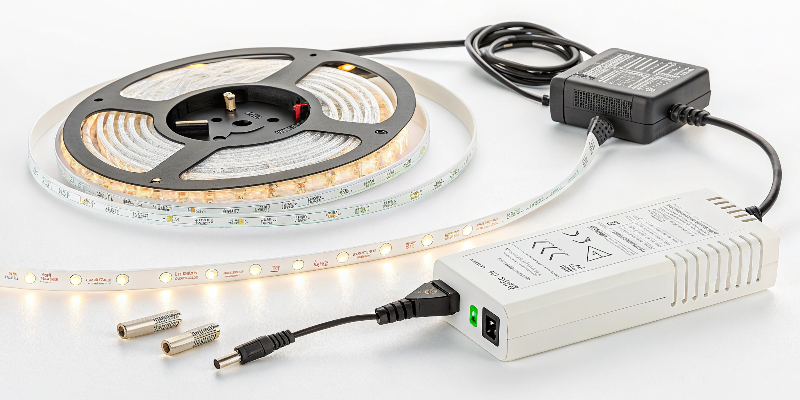 LED strip light with power supply kit