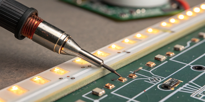 LED Module Soldering Soldering LED module on aluminum PCB