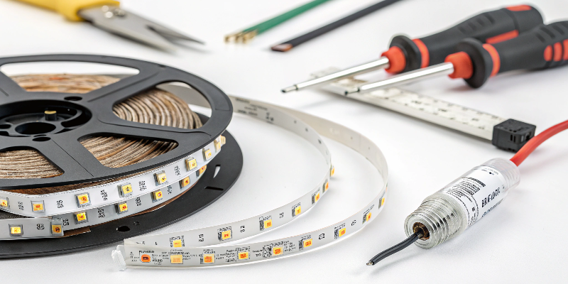 Flexible LED strip lights with tools