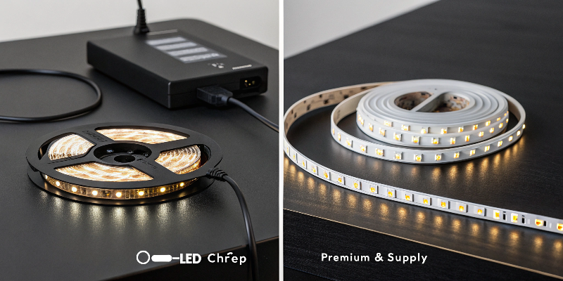 LED strip lights with power supply unit