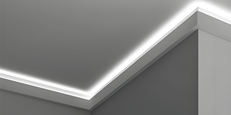 recessed led strip ceiling light, indirect cove lighting effect