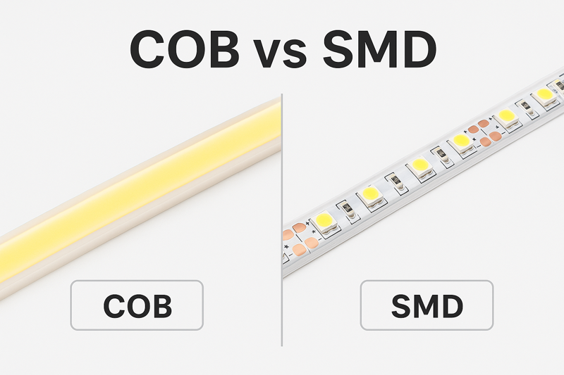 Installation Comparison COB vs SMD LED strip installation flexibility