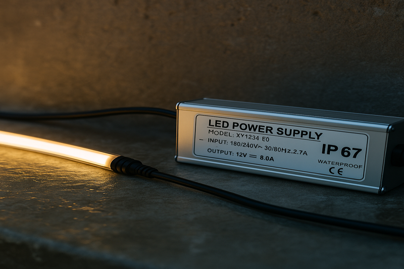 IP67 Rated LED Power Supply Suitable for Outdoor Use Next to Outdoor LED Strip Lights