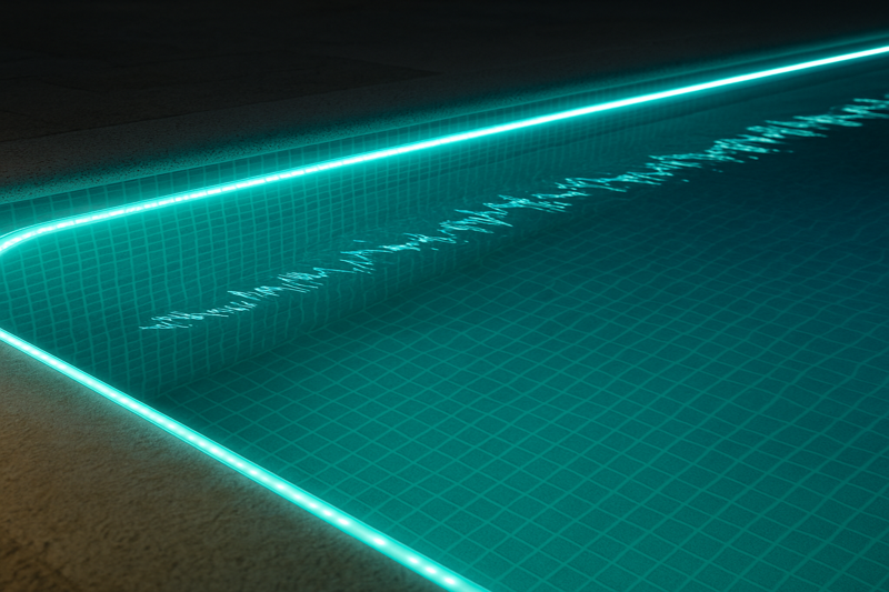 IP68 Rated LED Strip Lights Submerged and Illuminating a Swimming Pool