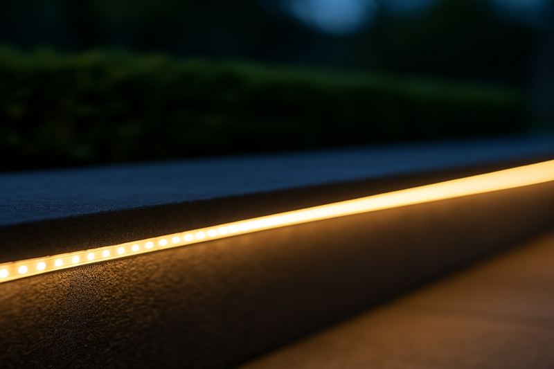 LED strip lit during final testing