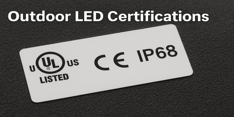 Product label showing UL, CE, RoHS, IP68