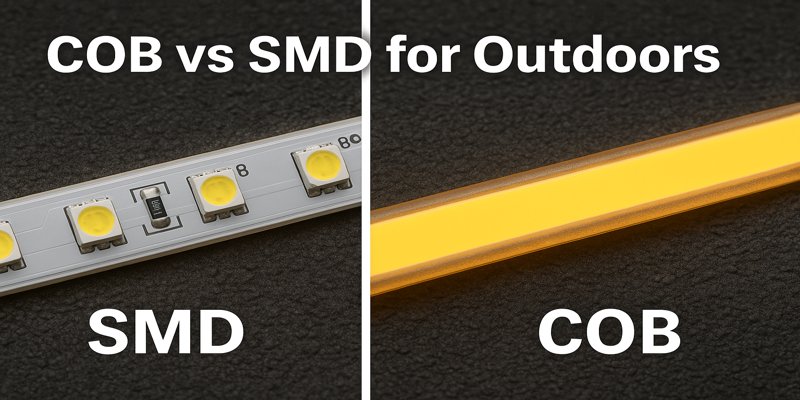Side-by-side: SMD vs COB LED strip close-up