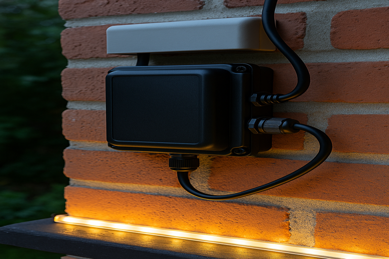 Outdoor LED driver mounted under weatherproof box