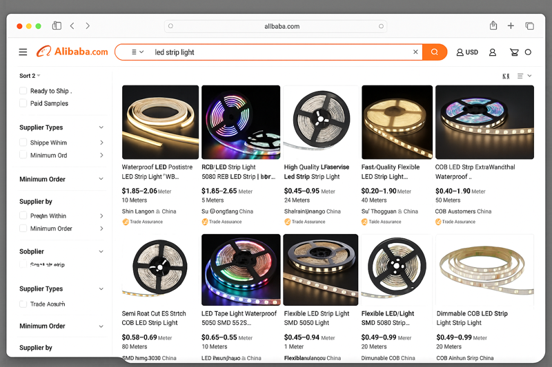 A screenshot of an Alibaba search result page for 